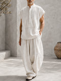 Effortless 100% Cotton Tank Top Baggy Pants Set