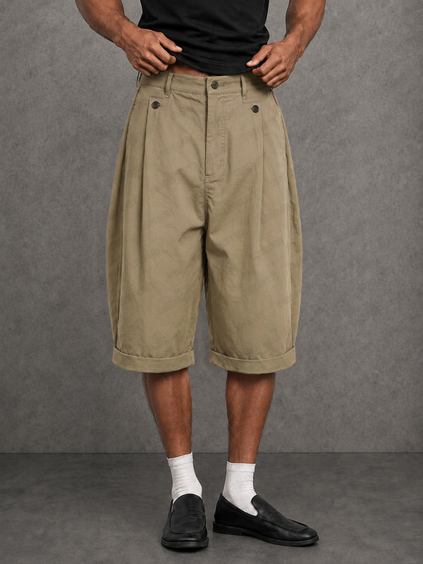 Summer Relaxed Fit 100% Cotton Knee Length Shorts