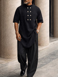 Casual Button Up Longline Top and Pants Set