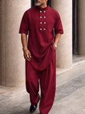 Casual Button Up Longline Top and Pants Set