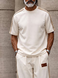 Urban Casual Contrast Patchwork Matching Set