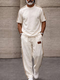 Urban Casual Contrast Patchwork Matching Set