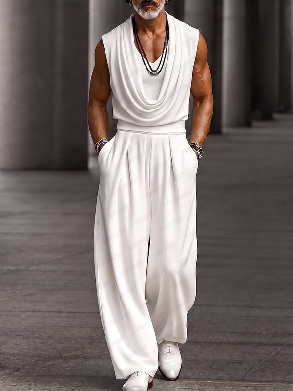 Stylish Comfort Cowl Neck Sleeveless Top Set