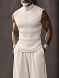 Muscle Fit Sleeveless Turtleneck Top Pants Set