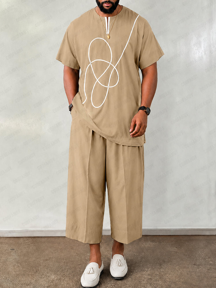 Men's Minimal Art Graphic Casual Matching Set | Relaxed Fit – COOFANDY