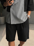 Fashion Contrast Color Stripe Patchwork Matching Set