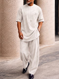 Casual Creative Pocket Longline Top Pants Set