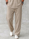Urban Casual Contrast Collar Shirt Pants Set