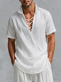 Casual 100% Cotton Crossover Front Shirt Pant Set