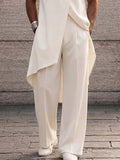 Asymmetrical High Low Hem Longline Sleeveless Top Set