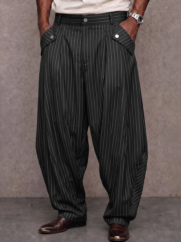 Smart Casual Pinstripe Tapered Pants