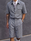 Stylish Versatile Plaided Matching Set