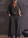 Natural Loose Fit Cotton Shirt Pants Set