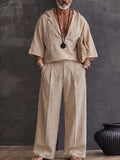 Natural Loose Fit Cotton Shirt Pants Set