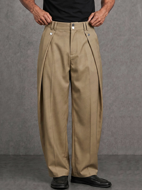 Smart Casual Pleated Wide-leg Pants