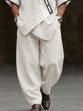 Premium Cotton Contrast Trim Pullover Top and Barrel Pants Set