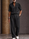 Refined Urban Stand Collar Top and Pants Set