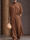 Minimalist Loose Longline Tunic Top Pants Set