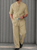 Essential Urban Casual Pinstripe Shirt and Pants Set