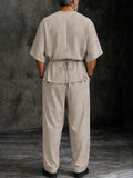Minimalist Casual Wrap Shirt and Pants Co-Ord Set