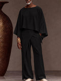Designer Cape Sleeve Poncho Shirt Pants Set
