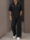 Streetwear Designer Double Pockets Polo Shirt Set