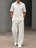 Urban Leisure Slit Hem Polo Shirt and Pants Set