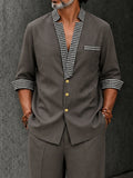 Smart Casual Houndstooth Splicing Matching Set