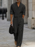 Modern Sleek Cropped Shirt and Pants Set