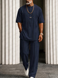 Essential Leisure Pleated Detail T-Shirt Pants Set