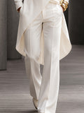 Quiet Luxury Style Long Tail Shirt Pants Set