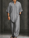 Minimalist Loose Asymmetrical Hem T-Shirt Set