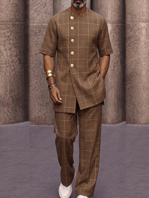 Retro Fashion Luxury Plaid Matching Set