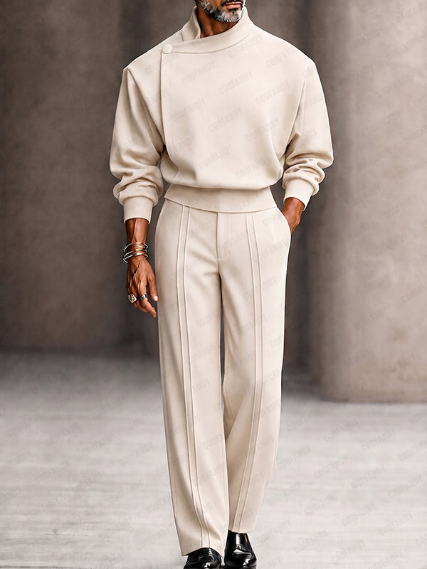 Modern Boxy Fit Shoulder Pad Top Pants Set