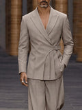 Smart Casual Pleated Design Suit Set