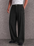 Urban Casual Metal Buckle Faux Suede Pants