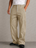 Casual Multi-Button Fly Pleated Pants