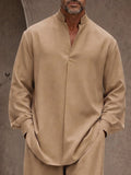 Casual Loose Lantern Sleeve Shirt Pants Set