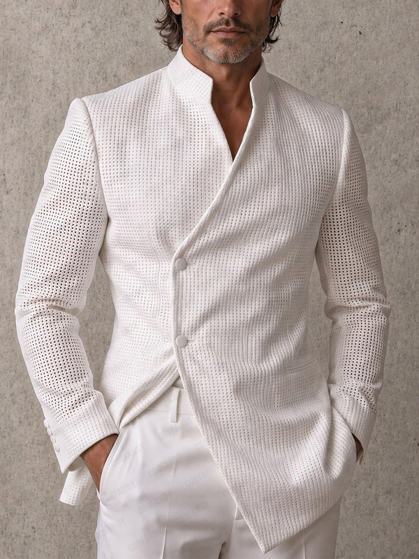 Smart Casual Shoulder Pads Hollow-Out Blazer