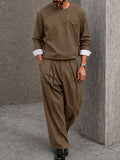Smart Casual Contrast Cuff 2-Piece Suit Set