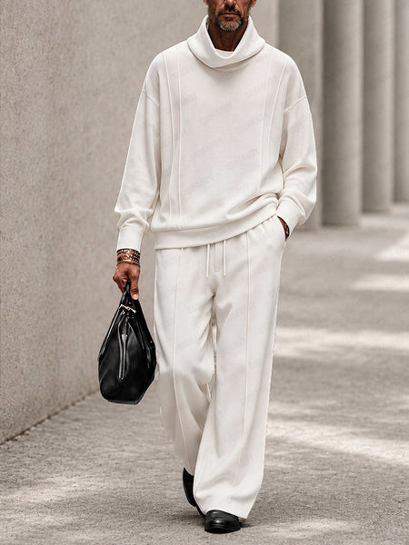 Men's Casual Relaxed Turtleneck Sweatshirt & Pants Set – COOFANDY