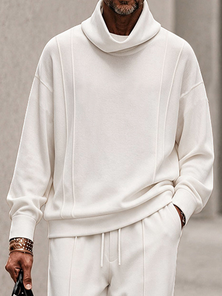 Men's Casual Relaxed Turtleneck Sweatshirt & Pants Set – COOFANDY