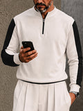 Urban Casual Contrast Sporty Polo Pants Set
