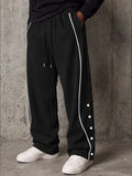 Comfort Sporty Contrast Color Line Pants