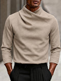 Modern Stretch Crossover Mock Neck Top