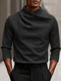 Modern Stretch Crossover Mock Neck Top