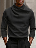 Modern Stretch Crossover Mock Neck Top