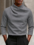 Modern Stretch Crossover Mock Neck Top