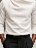 Modern Stretch Crossover Mock Neck Top