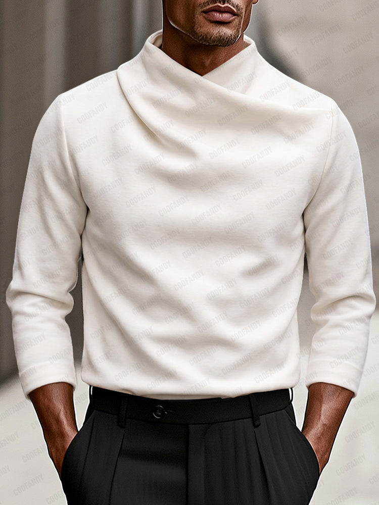 Modern Stretch Crossover Mock Neck Top
